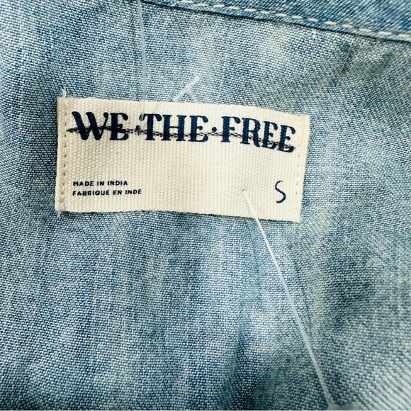 We The Free Patchwork Mini Dress - Blue and Cream - Picture 3 of 9